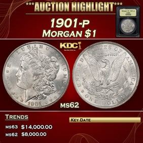 1901-p Morgan Dollar $1 ms62 USCG