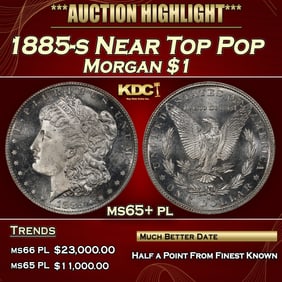 1885-s Morgan Dollar Near Top Pop $1 ms65+ pl SEGS