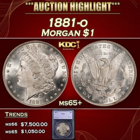 1881-o Morgan Dollar $1 ms65+ SEGS