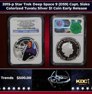 NGC 2015-p Star Trek Deep Space 9 (DS9) Capt. Sisko Colorized Tuvalu Silver $1 Coin Proof Early: NGC 2015-p Star Trek Deep Space 9 (DS9) Capt. Sisko Colorized Tuvalu Silver $1 Coin Early Release pr70 dcam NGC.