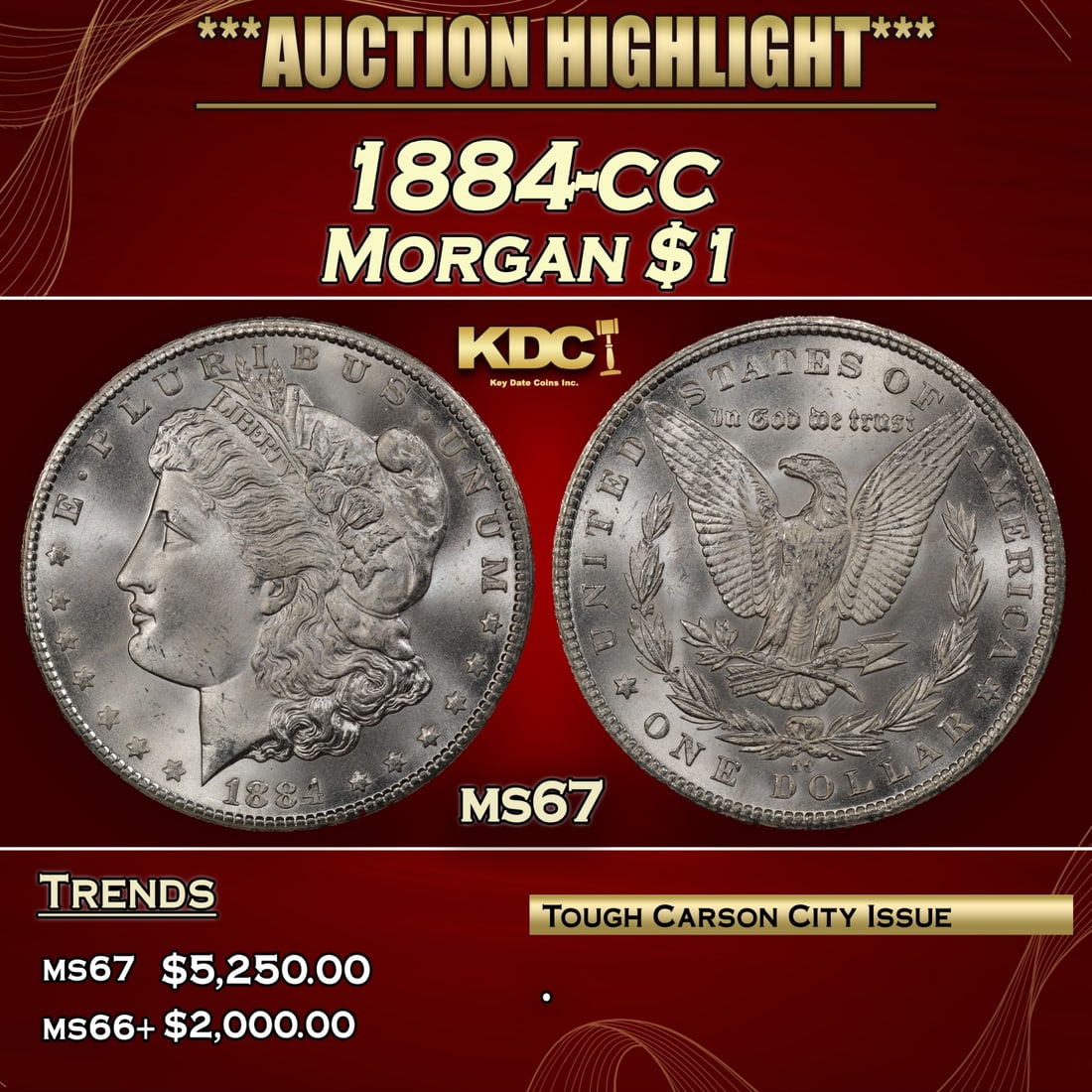 1884-cc Morgan Dollar $1 ms67 SEGS (1 of 5)