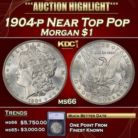 1904-p Morgan Dollar Near Top Pop $1 ms66 SEGS