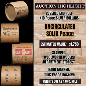 *EXCLUSIVE* Hand Marked "Unc Peace Reserve," x10 coin Covered End Roll! - Huge Vault Hoard (FC)