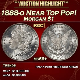 1888-o Morgan Dollar Near Top Pop! $1 ms66+ SEGS