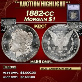 1882-cc Morgan Dollar $1 ms66 dmpl SEGS