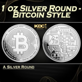 1 oz Silver Round - Bitcoin Style Round