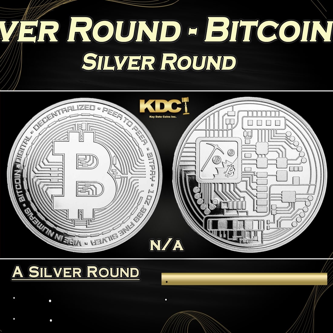 1 oz Silver Round - Bitcoin Style Round (1 of 3)