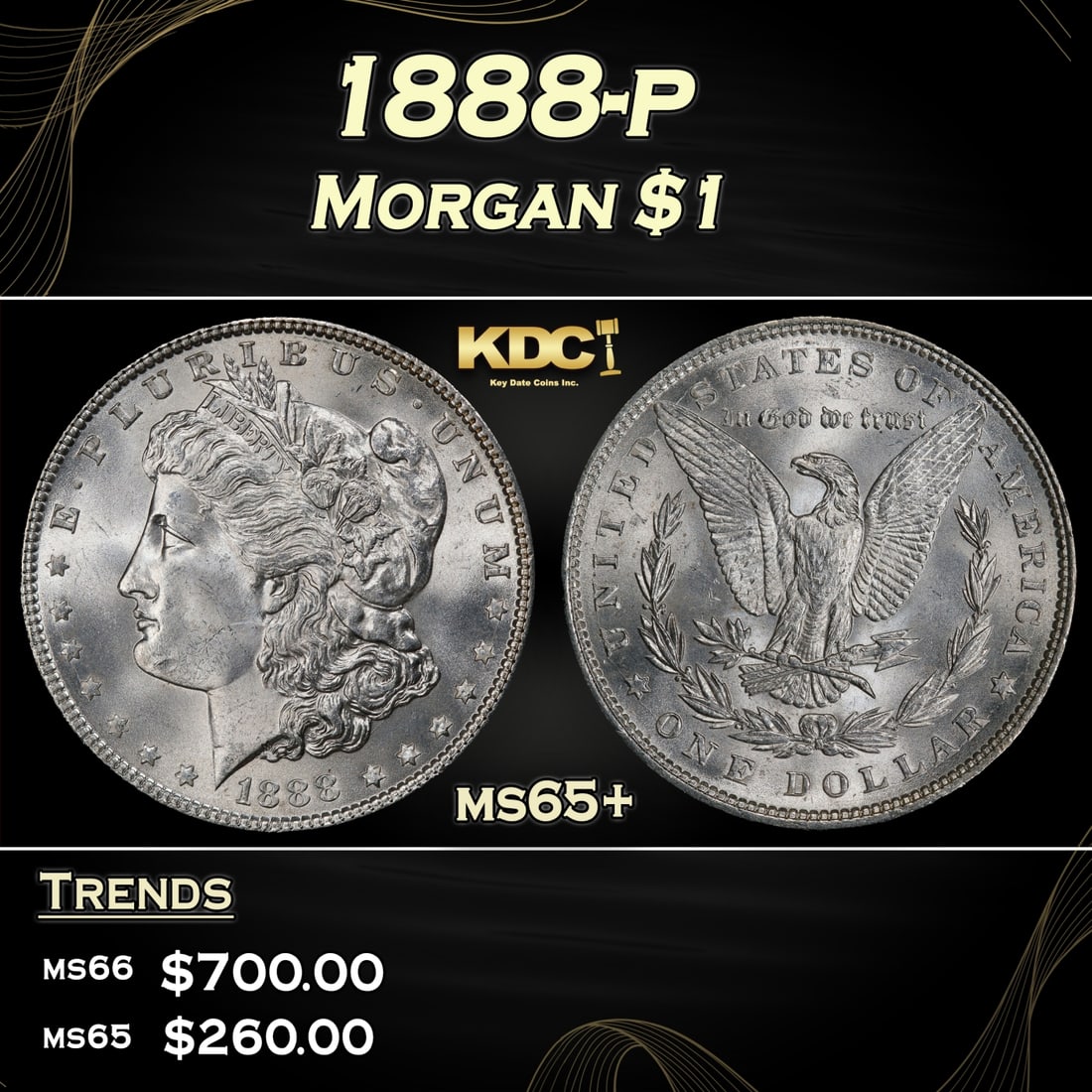 1888-p Morgan Dollar $1 Grades ms65+: 1888-p Morgan Dollar $1 Grades ms65+.