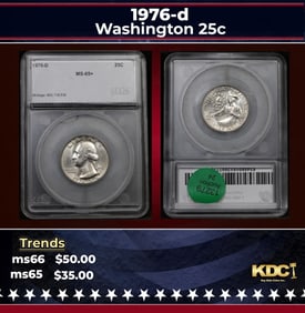 1976-d Washington Quarter 25c ms65+ SEGS