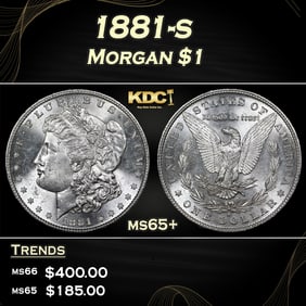 1881-s Morgan Dollar $1 Grades ms65+
