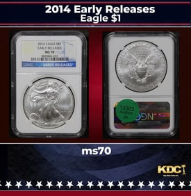 NGC 2014 Silver Eagle Dollar Early Releases $1 ms70 NGC