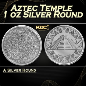 Aztec Temple - 1 oz Silver Round Round