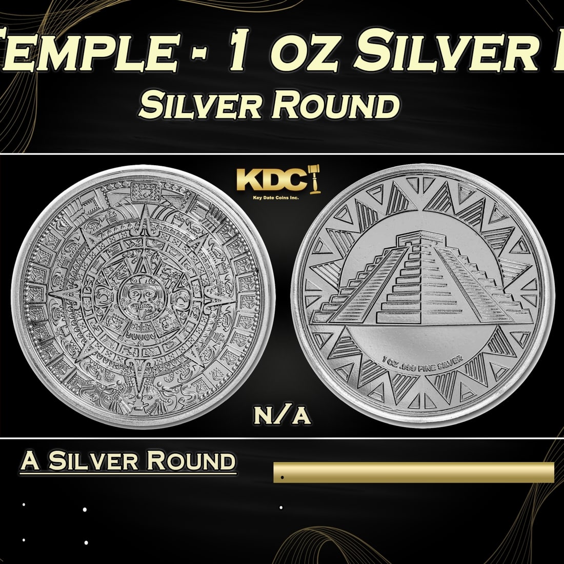 Aztec Temple - 1 oz Silver Round Round (1 of 3)