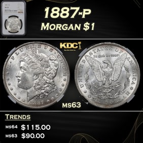 NGC 1887-p Morgan Dollar $1 ms63 NGC