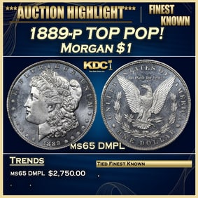 1889-p Morgan Dollar TOP POP! 1 ms65 DMPL SEGS