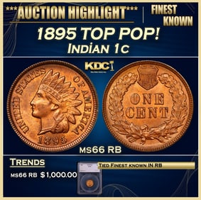1895 Indian Cent TOP POP! 1c ms66 RB SEGS