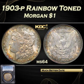 PCGS 1903-p Morgan Dollar Rainbow Toned 1 ms64 PCGS