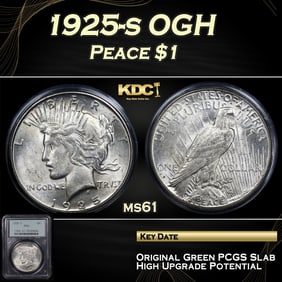 PCGS 1925-s Peace Dollar OGH $1 ms61 PCGS