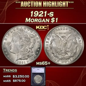 1921-s Morgan Dollar $1 ms65+ SEGS