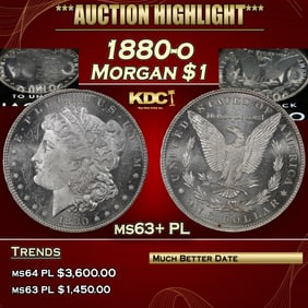 1880-o Morgan Dollar $1 ms63+ PL SEGS