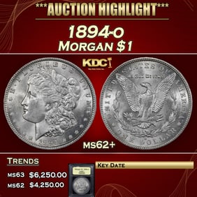 1894-o Morgan Dollar $1 ms62+ USCG