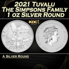 2021 Tuvalu The Simpsons Family - 1 oz Silver Round Round
