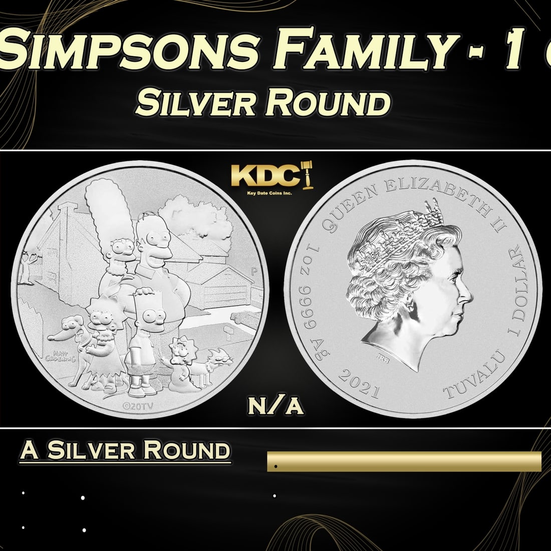 2021 Tuvalu The Simpsons Family - 1 oz Silver Round Round (1 of 3)
