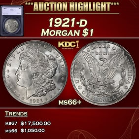 1921-d Morgan Dollar $1 ms66+ SEGS