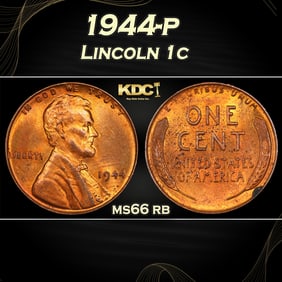 1944-p Lincoln Cent 1c Grades ms66 rb