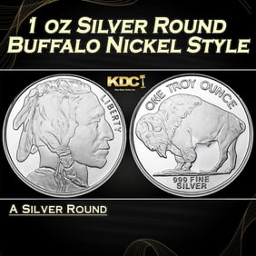 1 oz Silver Round - Buffalo Nickle Style Round