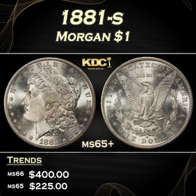 1881-s Morgan Dollar $1 Grades ms65+