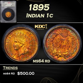 1895 Indian Cent 1c ms64 rd ACG
