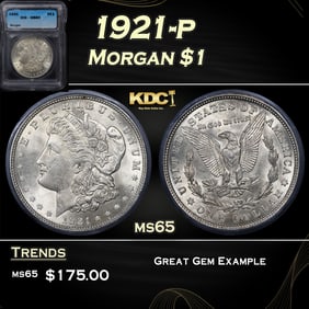 1921-p Morgan Dollar $1 ms65 ICG