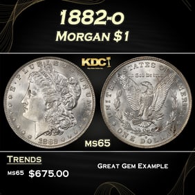 1882-o Morgan Dollar $1 Grades ms65
