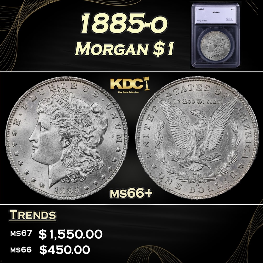 1885-o Morgan Dollar $1 ms66+ SEGS (1 of 5)