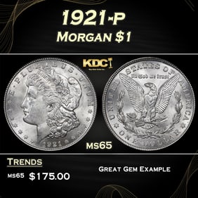 1921-p Morgan Dollar $1 ms65 ICG