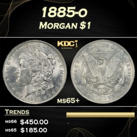 1885-o Morgan Dollar $1 Grades ms65+