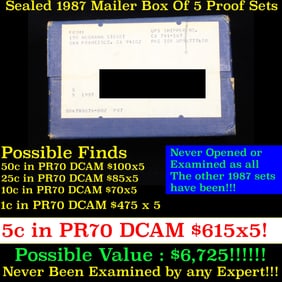 Original sealed box 5- 1987 United States Mint Proof Sets
