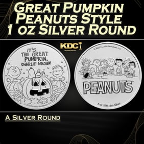 Great Pumpkin Peanuts Style - 1 oz Silver Round Round