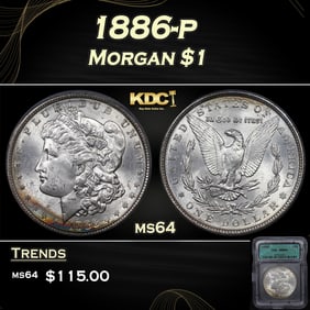 1886-p Morgan Dollar $1 ms64 ICG