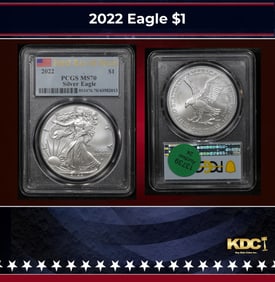 PCGS 2022 Silver Eagle Dollar First Day of Issue $1 ms70 PCGS