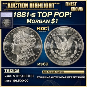 1881-s Morgan Dollar TOP POP! $1 ms69 SEGS