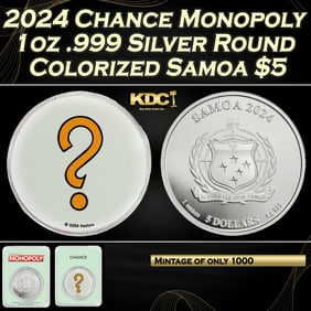 2024 Chance Monopoly 1oz .999 Silver Round Colorized Samoa Round