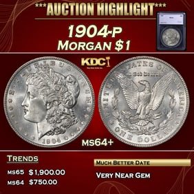 1904-p Morgan Dollar $1 ms64+ SEGS