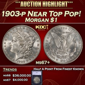 1903-p Morgan Dollar Near Top Pop! $1 ms67+ SEGS