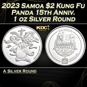 2023 Samoa $2 Kung Fu Panda 15th Anniv. Coin - 1 oz Silver Round Round