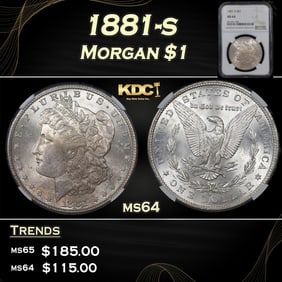 NGC 1881-s Morgan Dollar . $1 ms64 NGC