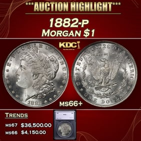 1882-p Morgan Dollar $1 ms66+ SEGS