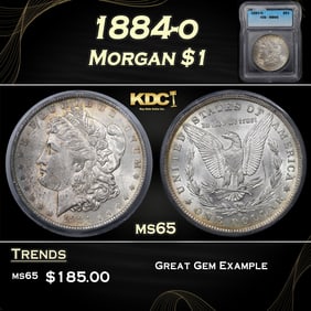 1884-o Morgan Dollar . $1 ms65 ICG