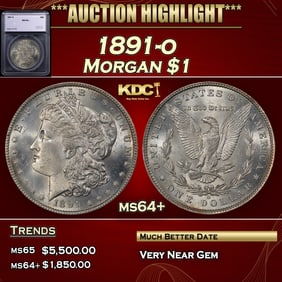 1891-o Morgan Dollar $1 ms64+ SEGS